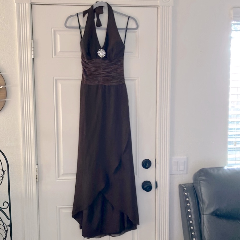 Chica’s Brown Maxi Long Formal Dress Size S